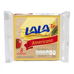 Queso amarillo Lala americano 8 rebanadas 144 g