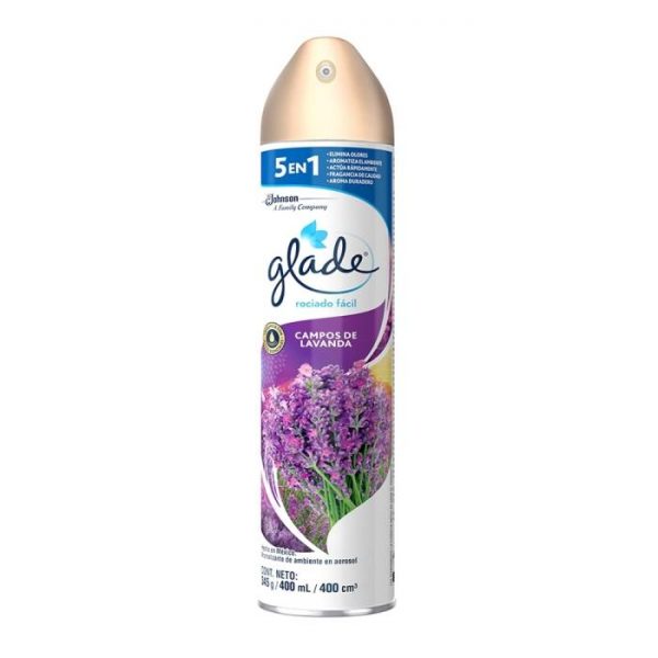 Aromatizante ambiental Glade campos de lavanda en aerosol 400 ml