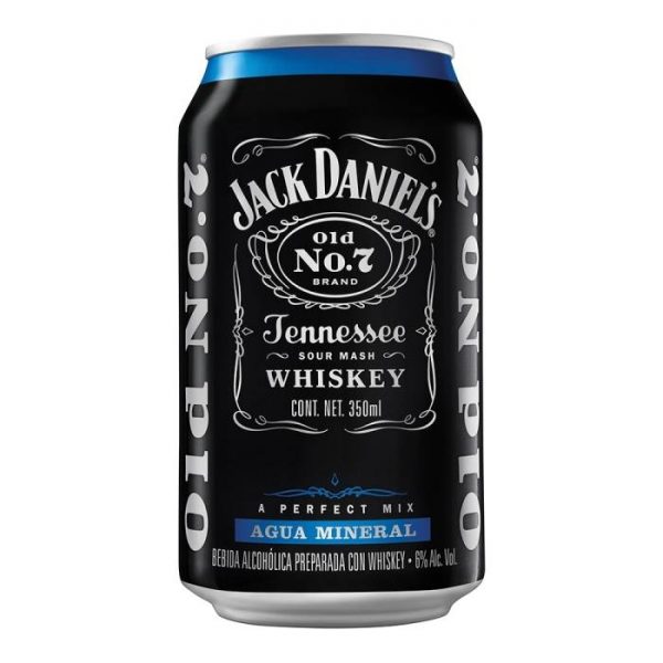 Bebida alcohólica preparada Jack Daniels con whiskey y agua mineral 350 ml