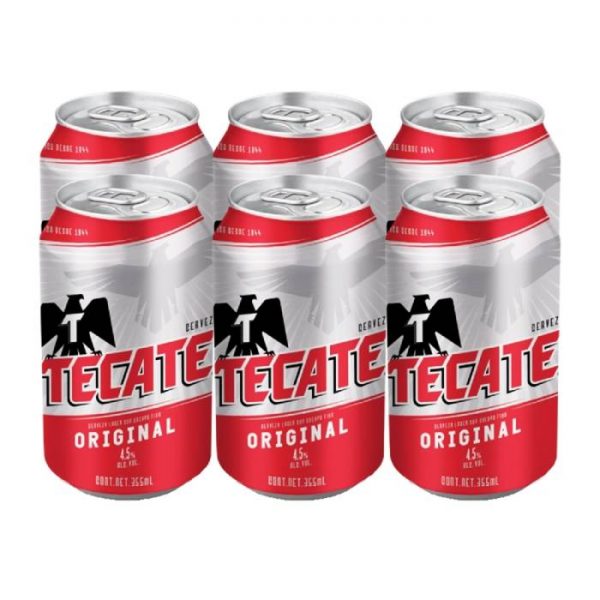 Cerveza clara Tecate 6 latas de 355 ml c/u