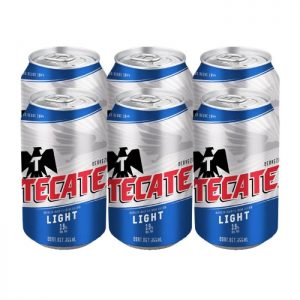 Cerveza clara Tecate light 6 latas de 355 ml c/u