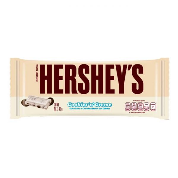 Chocolate blanco Hershey's cookies n creme 43 g