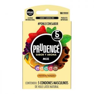 Condones Prudence mix 5 pzas con sabor y aroma