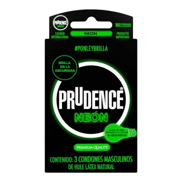 Condones Prudence neón 3 pzas