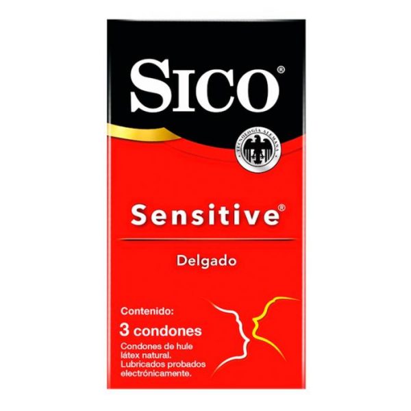 Condones Sico Sensitive delgado 3 pzas