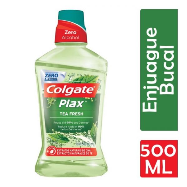Enjuague bucal Colgate Plax tea fresh zero alcohol 500 ml