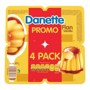 Flan Danette sabor vainilla 4 pack de 100 g