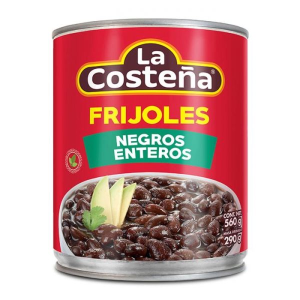 Frijoles negros La Costeña enteros 560 g