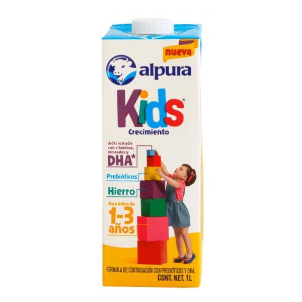 Fórmula láctea Alpura Kids crecimiento 1 a 3 años 1 l