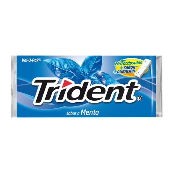 Goma de mascar Trident sabor a menta 18 pzas