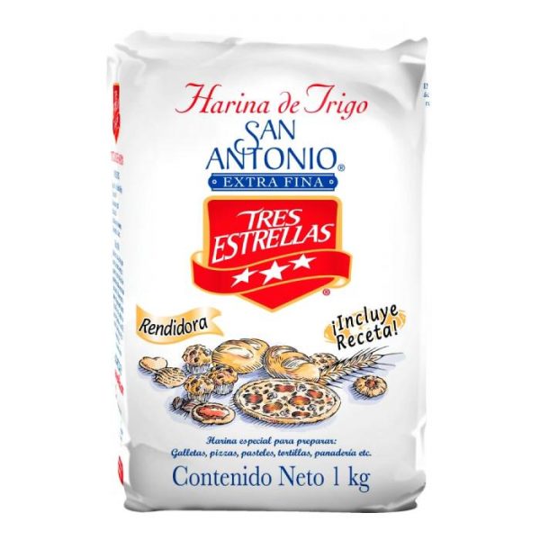 Harina de trigo Tres Estrellas San Antonio extra fina 1 kg
