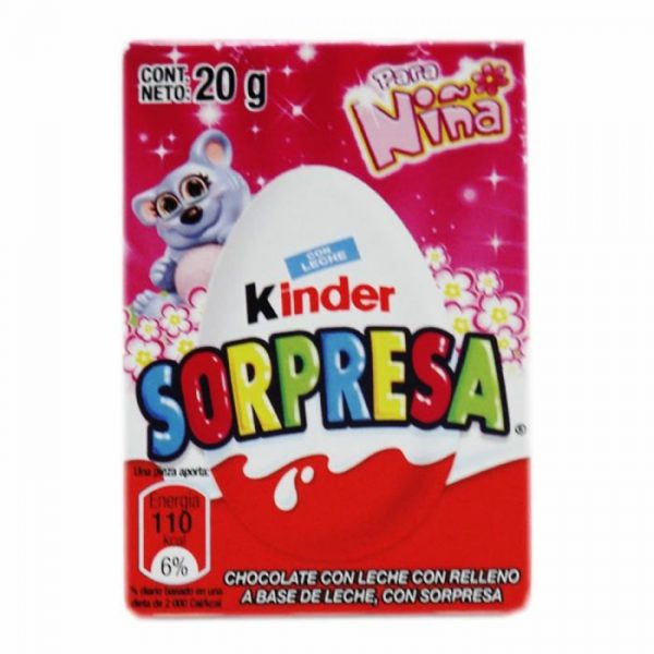 Huevo de chocolate Kinder Sorpresa para niña 20 g