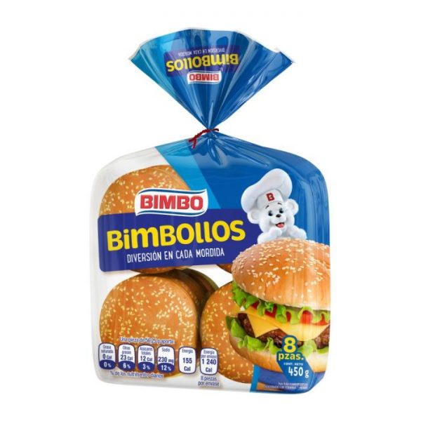 Pan para hamburguesa Bimbo Bimbollos 8 pzas