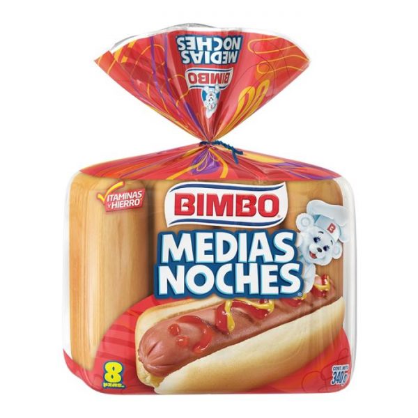 Pan para hot dogs Bimbo Medias noches 8 pzas