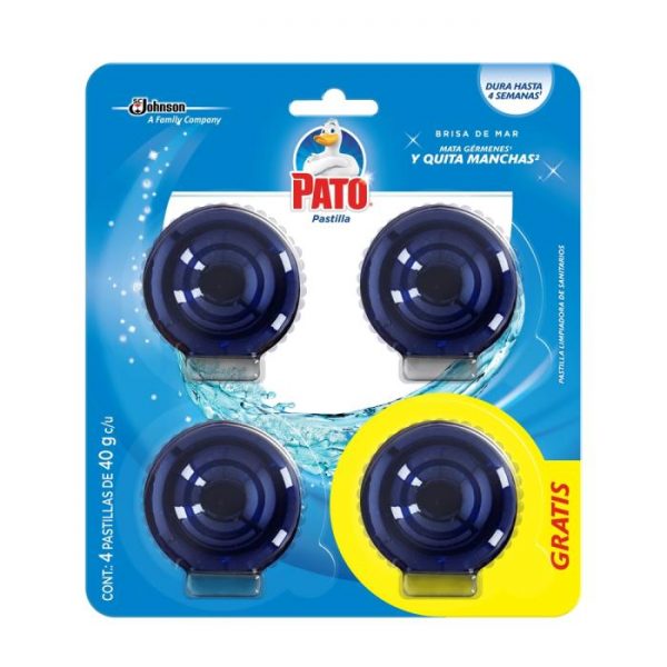 Pastilla para baño Pato azul 4 pzas de 40 g c/u