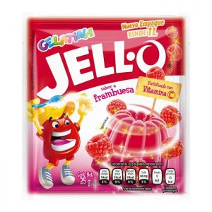 Polvo para preparar gelatina Jello sabor frambuesa 25 g