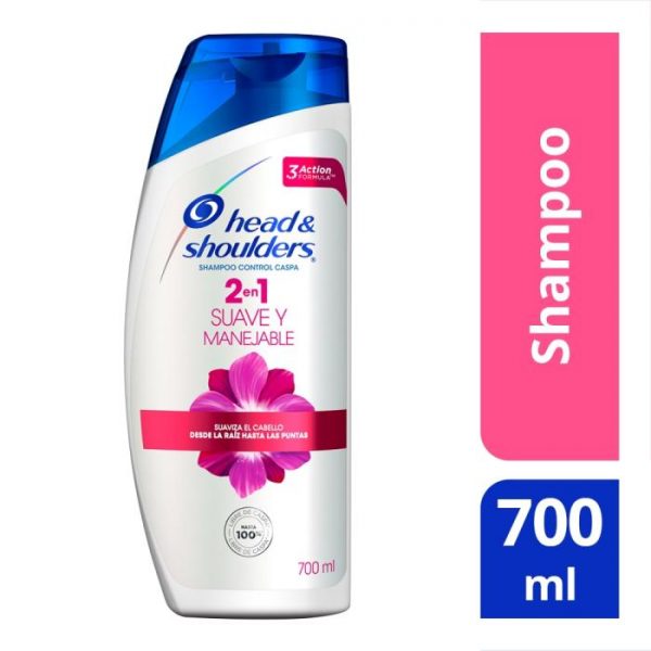 Shampoo Head & Shoulders control caspa 2 en 1 suave y manejable 700 ml